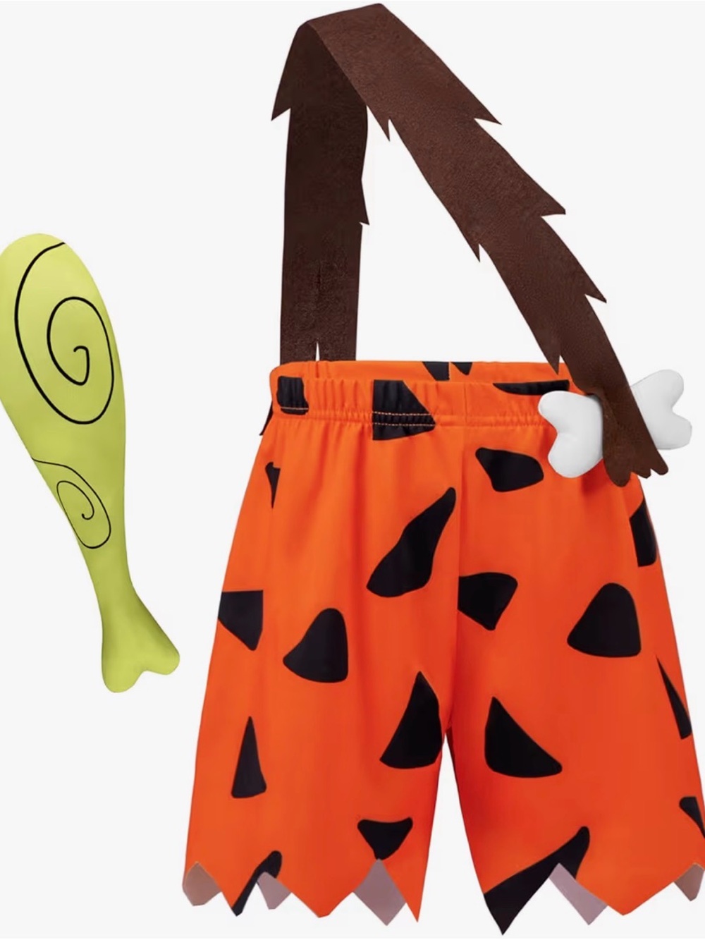Flintstone Caveman Bamb Costume Shorts with Bone Strap size 3T used